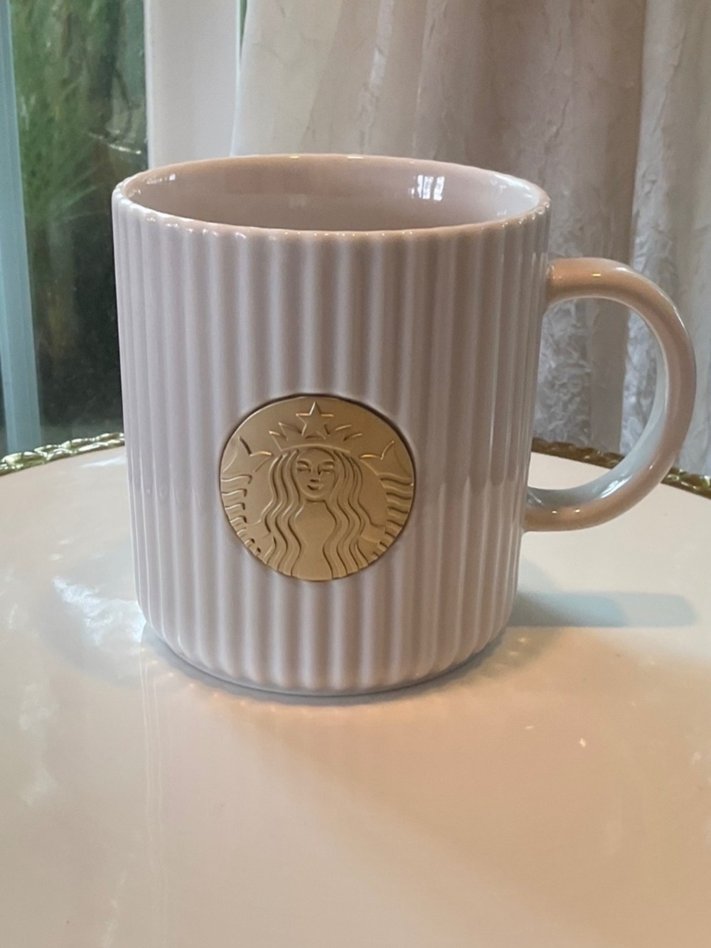 Starbucks Coffee Mug With Gold Siren Emblem NWOT